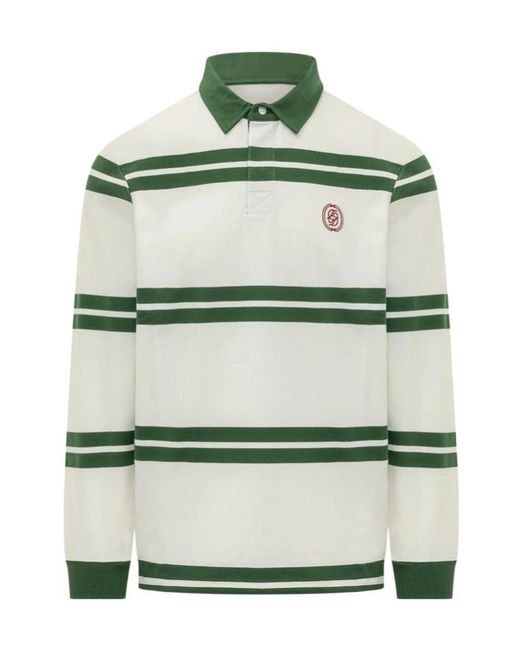 Drole de Monsieur Green Long-Sleeve Polo Shirt for men