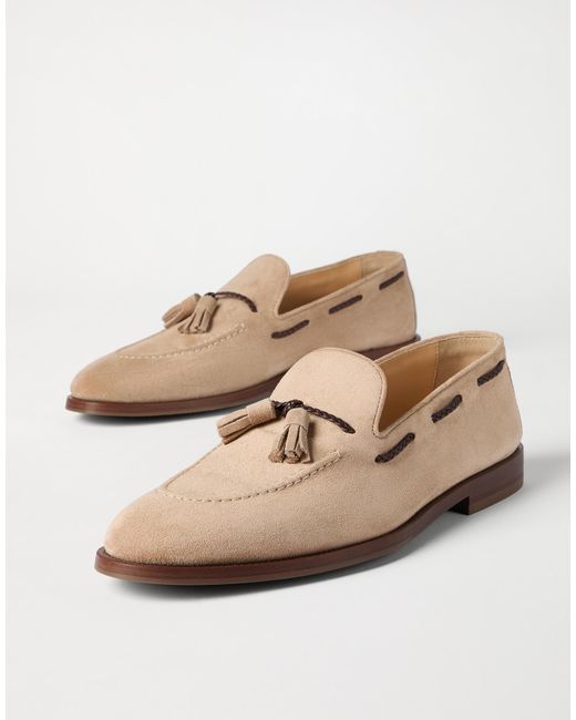Brunello Cucinelli Natural Tassel-Detail Loafers for men