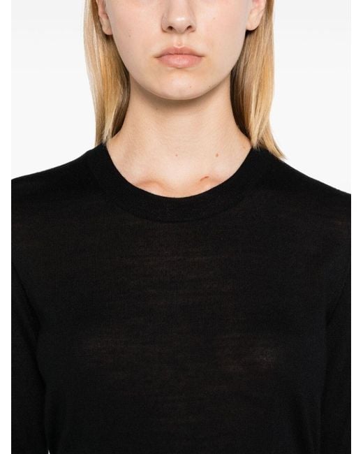 P.A.R.O.S.H. Black Fine-Knit Wool Blend Jumper