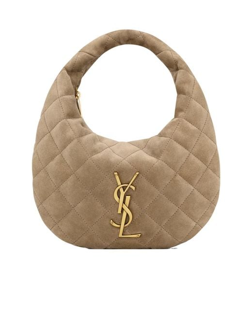 Saint Laurent White Icarino Quilted Tote Bag