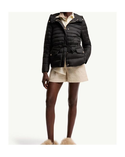 Moncler Black Raies Hooded Short Down Jacket