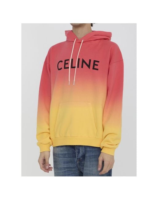 Céline Orange Loose Hoodie for men