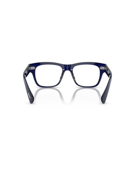 Oliver Peoples Blue Geometrically Framed Flat Mirror for men