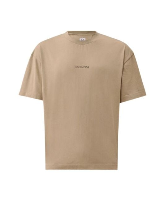 C P Company Natural Logo Back Print T-Shirt for men