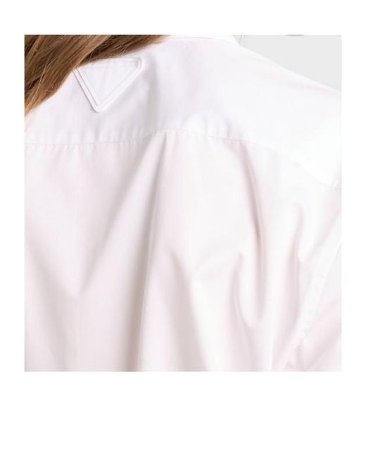 Prada White Embroidered Poplin Shirt