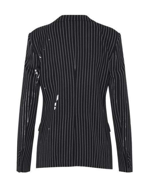 Tom Ford Black Striped Single Breasted Blazer