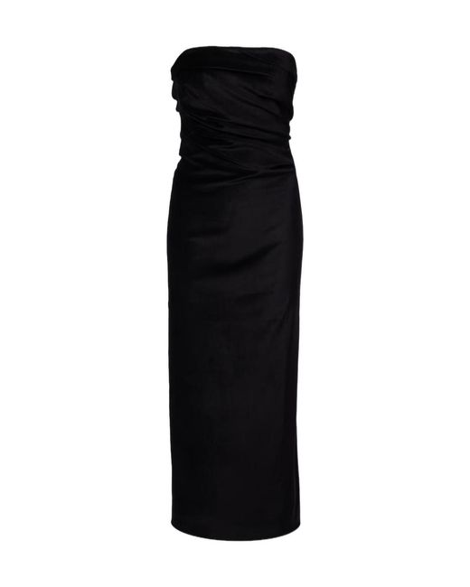 TOVE Black Sabella Velvet Midi Dress