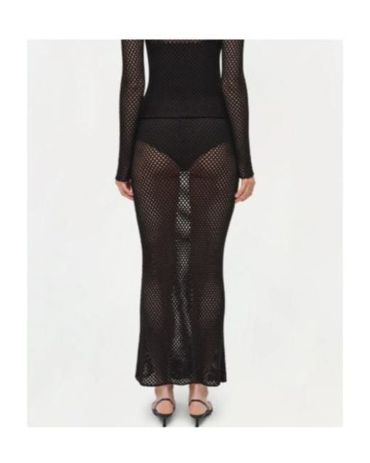 Jonathan Simkhai Black Demitri Crochet Midi Skirt