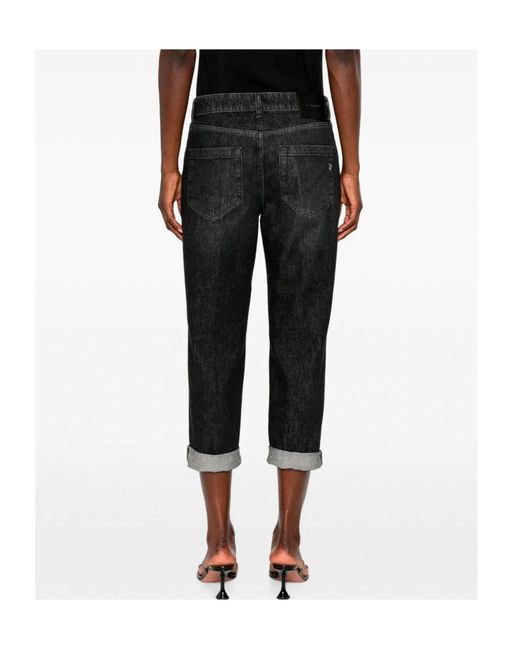 Dondup Gray Koons Button-Fly Turned-Up Jeans