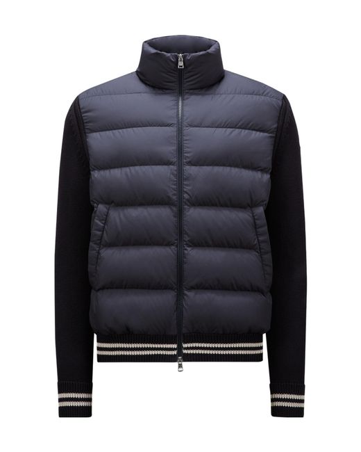 Moncler Blue Logo Patch Padded Cardigan for men
