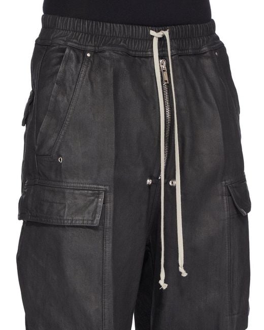 Rick Owens Black Double Cargo Jumbo Belas for men