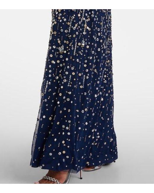 Jenny Packham Blue Sylvie Embellished Gown