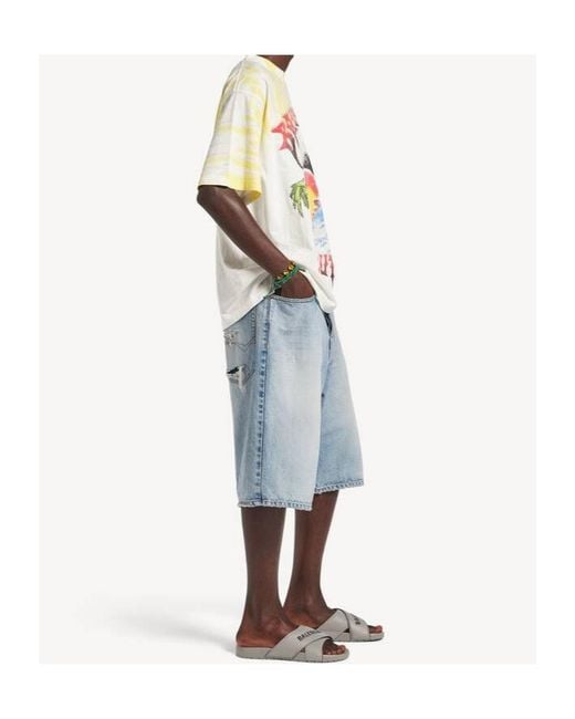 Balenciaga White Extreme Tie-Dye Print T-Shirt for men