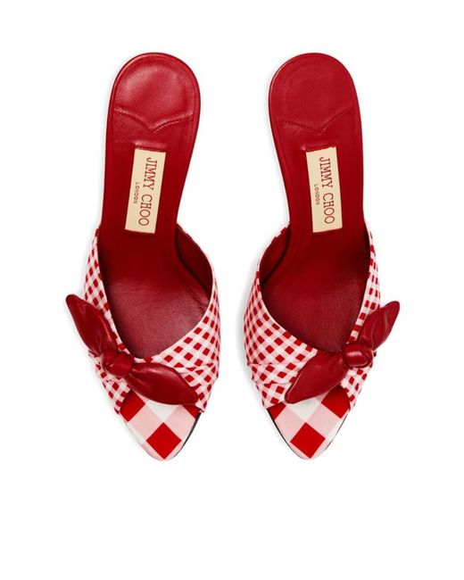Jimmy Choo Red Pointed-Toe High-Heeled Sandals