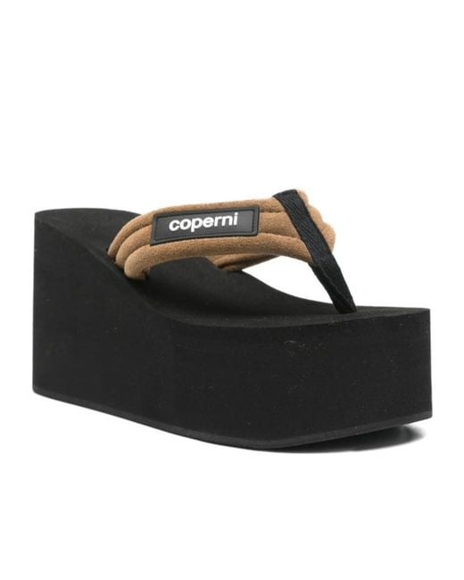Coperni Black Logo Patch Sandals