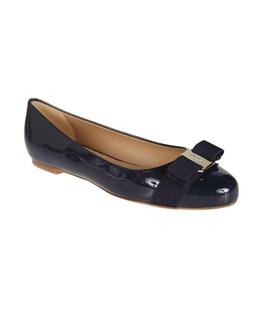 Ferragamo Blue Varina Ballet Slippers