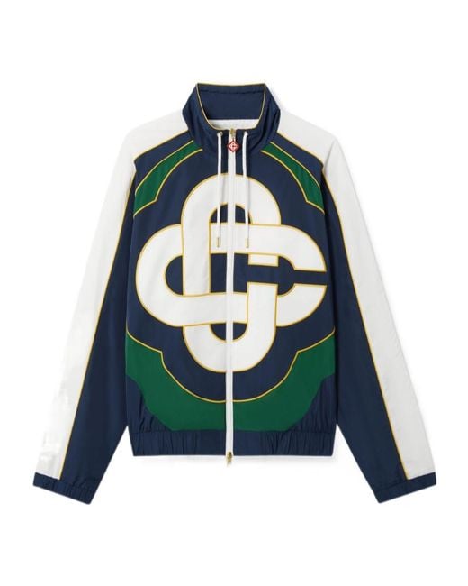 Casablanca Blue Logo High-Collar Jacket for men