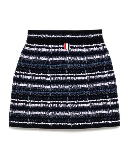 Thom Browne Black Tweed Mini Skirt