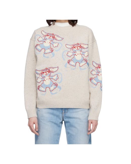 KENZO White Winter Holidays' Embroidered Jumper for men