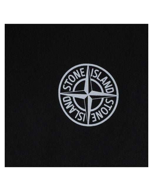 Stone Island Black Logo-Print Crew-Neck T-Shirt for men