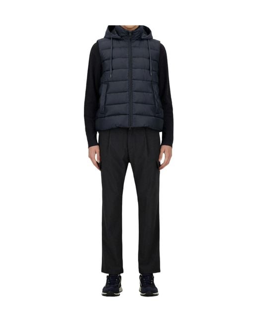 Herno Blue Drawstring Hooded Vest for men