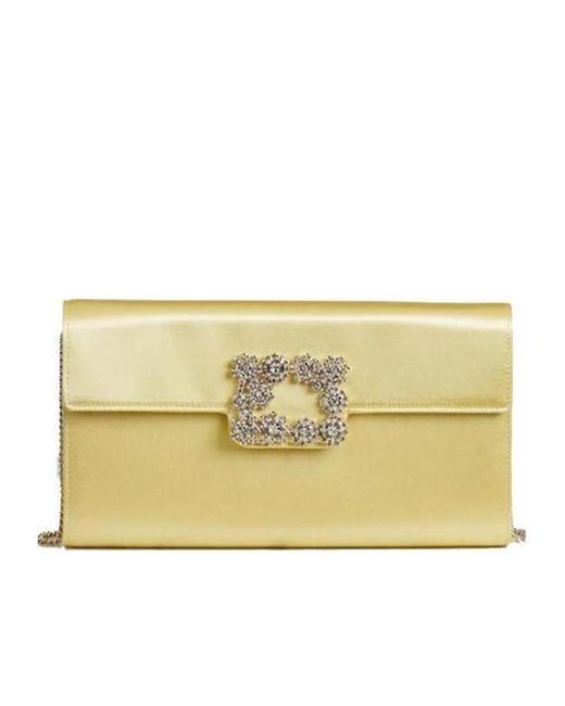 Roger Vivier Natural Square Buckle Chain Shoulder Bag