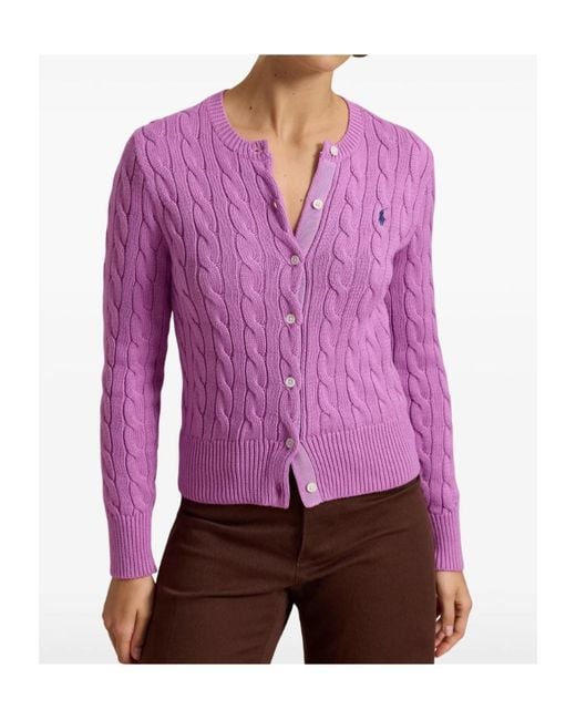 Polo Ralph Lauren Pink Cable-Knit Cardigan