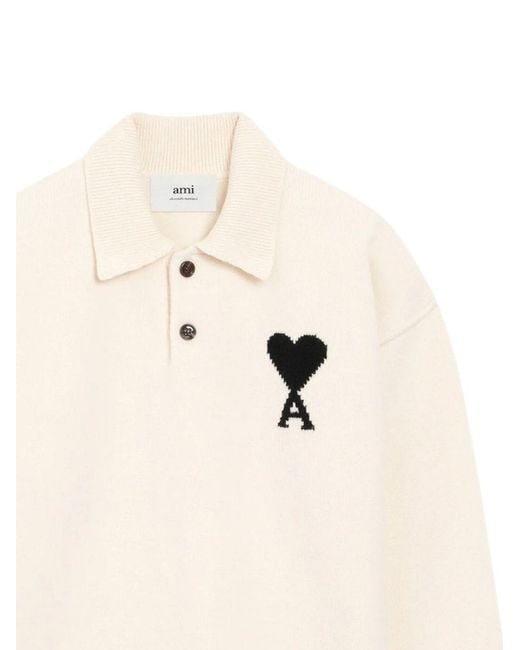 AMI Natural Logo-Detail Sweater for men