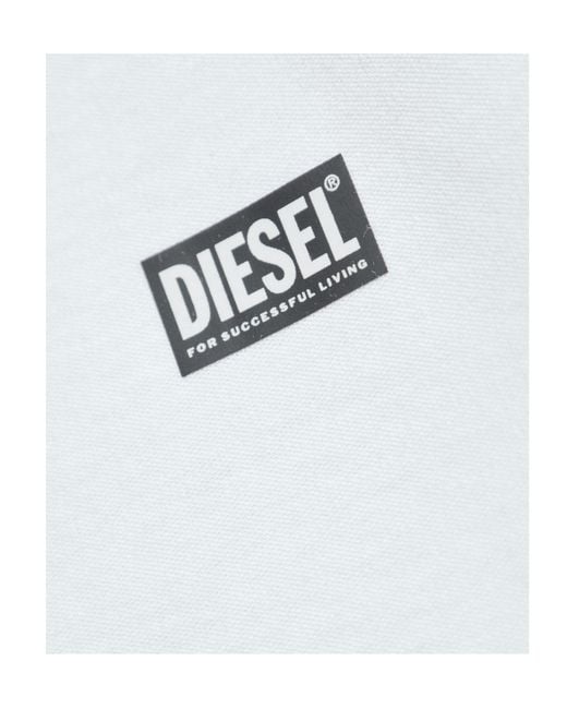 DIESEL White Logo Printed Crewneck T-Shirt for men
