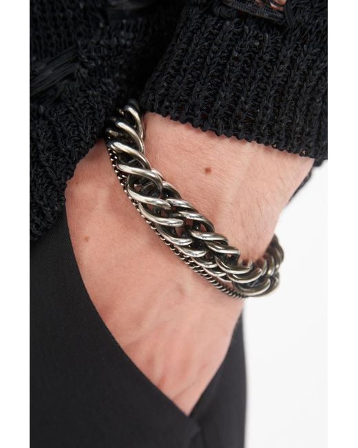 Ann Demeulemeester Metallic Hinna Double Chains Bracelet for men