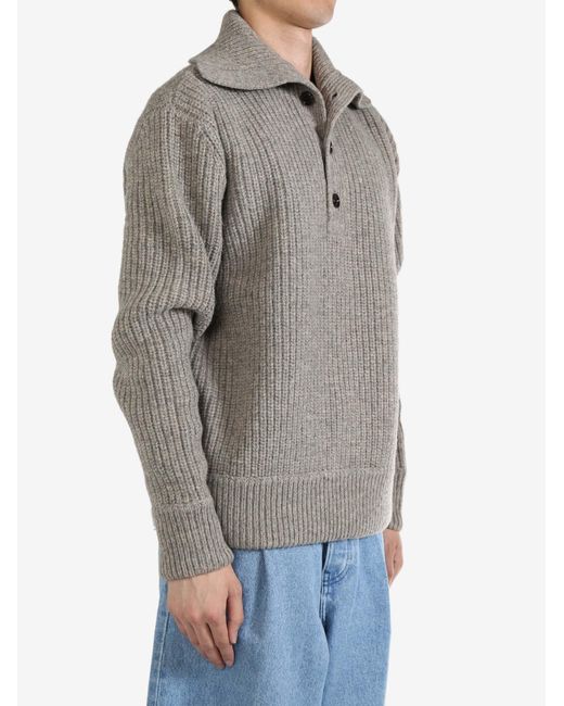 Dries Van Noten Gray Wool Sweater for men