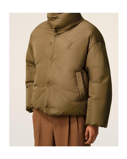 AMI Natural Taffetas Ami De Coeur Down Jacket for men