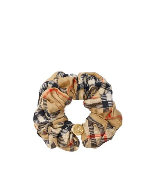 Burberry Metallic Check Elasticated Scrunchie
