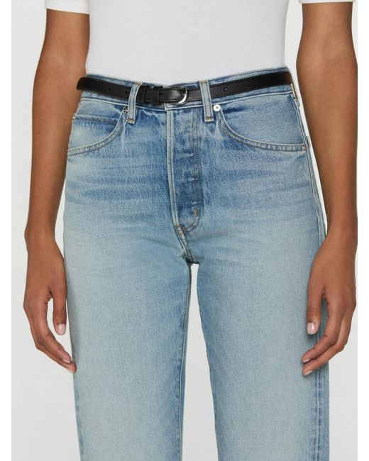 FRAME Blue The Vertical Straight-Leg Jeans
