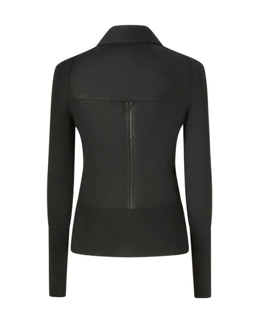 Pinko Black Long Sleeve Off-Shoulder Top