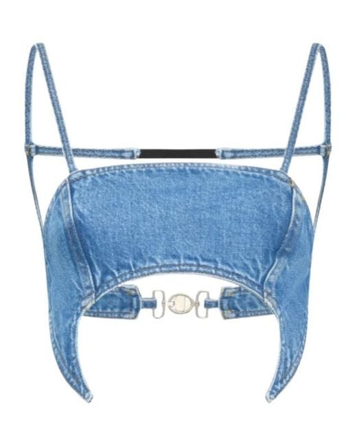MARINE SERRE Blue Cutout Overalls