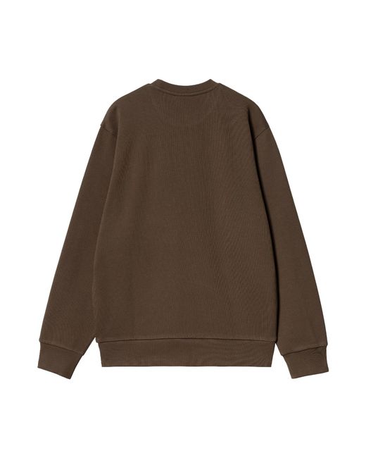 Carhartt Brown Script-Embroidered Crewneck Sweatshirt for men
