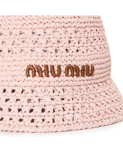 Miu Miu Pink Crochet Bucket Hat