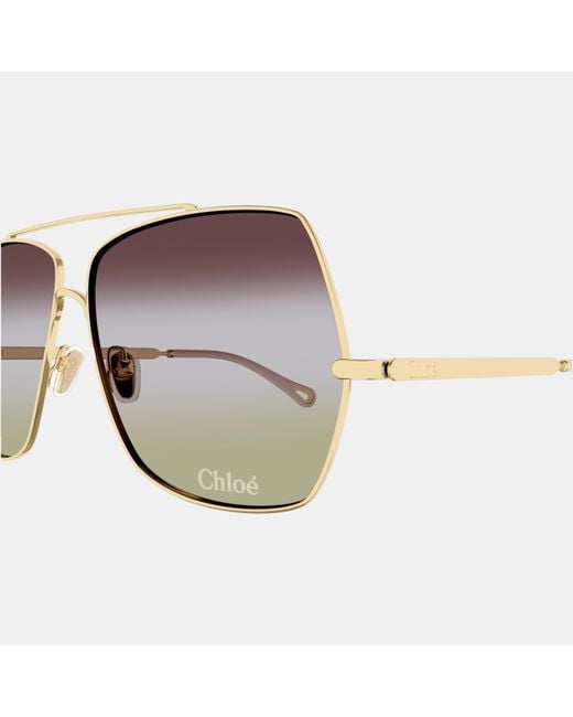 Chloé Metallic Golden Sunglasses