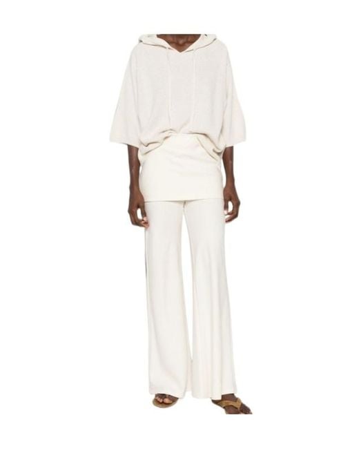 Fabiana Filippi Natural Drawstring-Hood Sweater