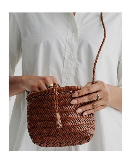 Dragon Diffusion White Minsu Handwoven Shoulder Bag