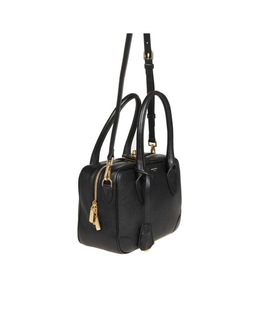 Golden Goose Deluxe Brand Black Rectangular Logo Printed Tote Bag