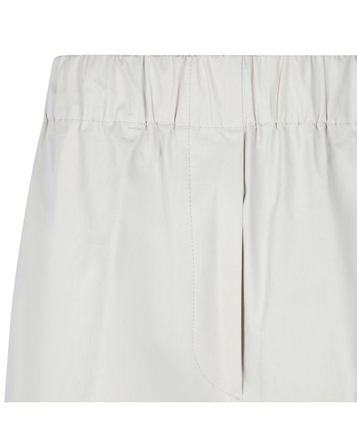 Antonelli White Elastic-Waist Wide-Leg Pants