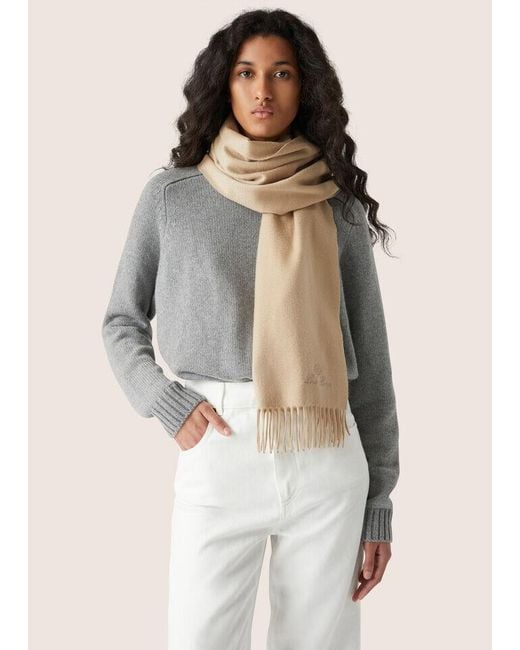 Loro Piana Natural Grande Unita Fringed-Edge Scarf