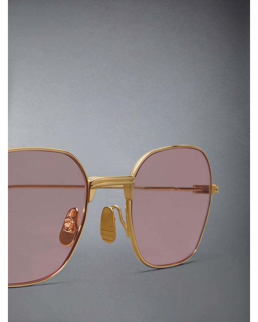 Thom Browne Pink Eyewear Rectangular-Frame Sunglasses for men