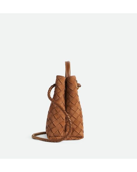 Bottega Veneta Brown Andiamo Woven Shoulder Bag