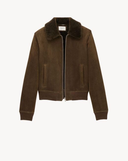 Saint Laurent Brown Bomber Jacket for men