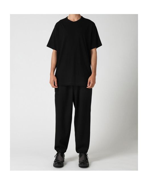 Yohji Yamamoto Black Soft Single Jersey Round Neck Ss Tee for men