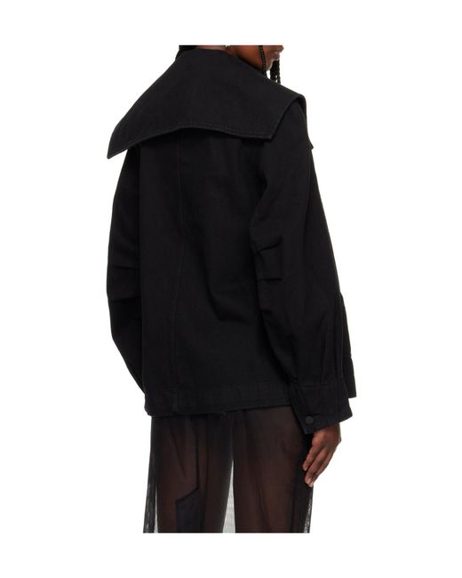 Simone Rocha Black Bow-Tie Denim Jacket