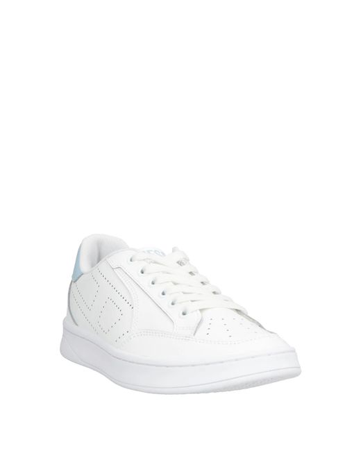 DIESEL White Minimalist Leather Low-Top Sneakers